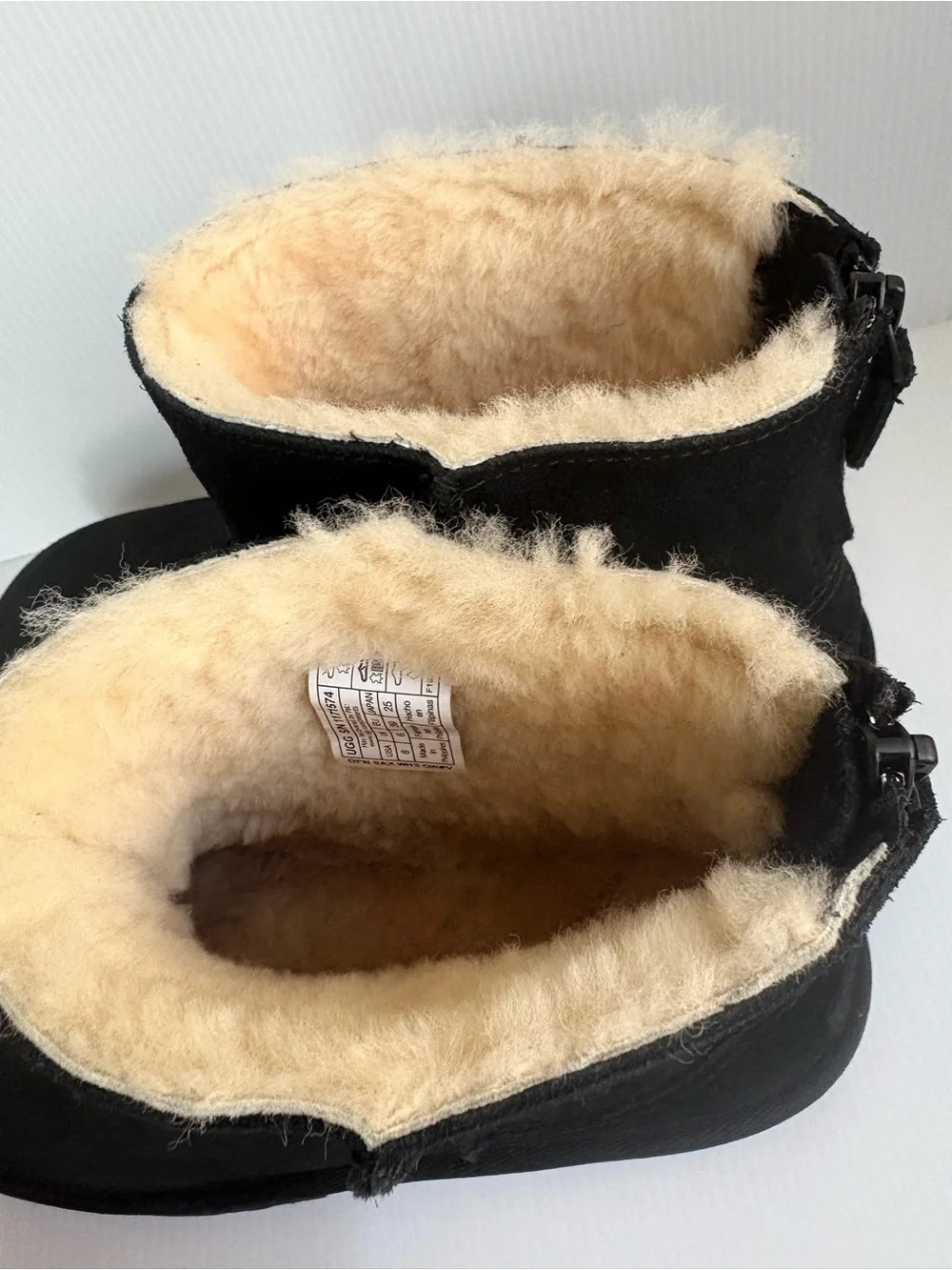 UGG Classic Mini Black Suede Shearling Boot